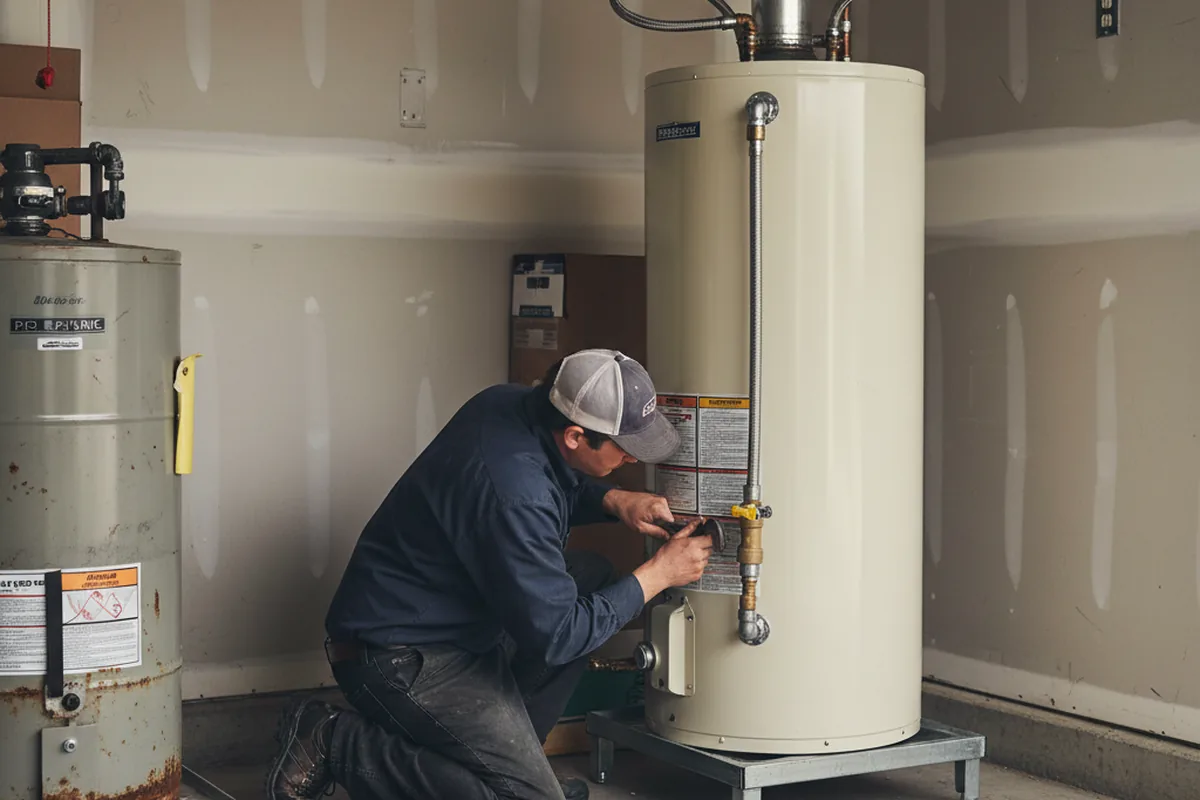 Water heater and shutoff valve replacement in Farmersburg